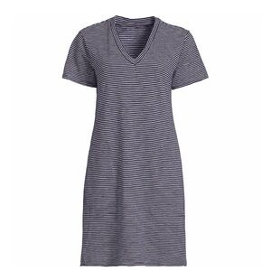 Lands' End T-Shirt Dress Navy and White Striped